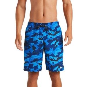 Nike Swim Men’s Vital 9in Volley Beach Shorts Size L Obsidian NESS9423-489